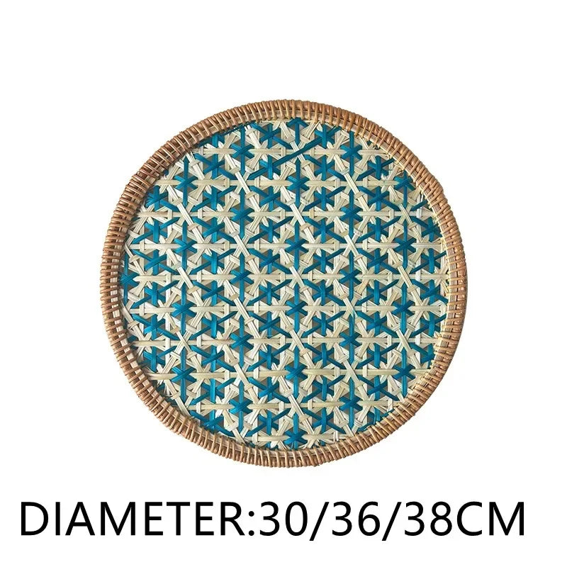 Handgewebtes Rattan Tischset im Böhmischen Stil