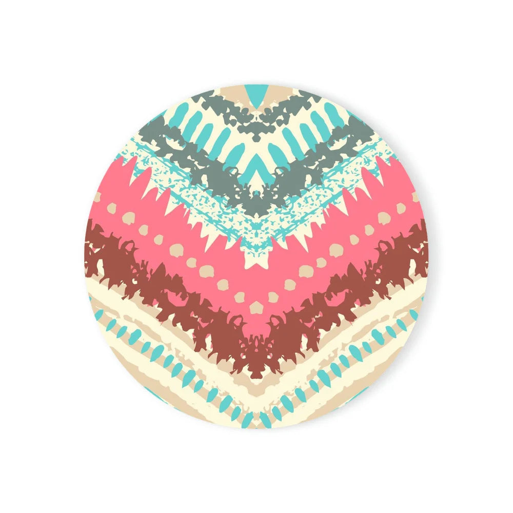 Runde Keramik Untersetzer Böhmischer Stil mit Kork Basis 6er Set