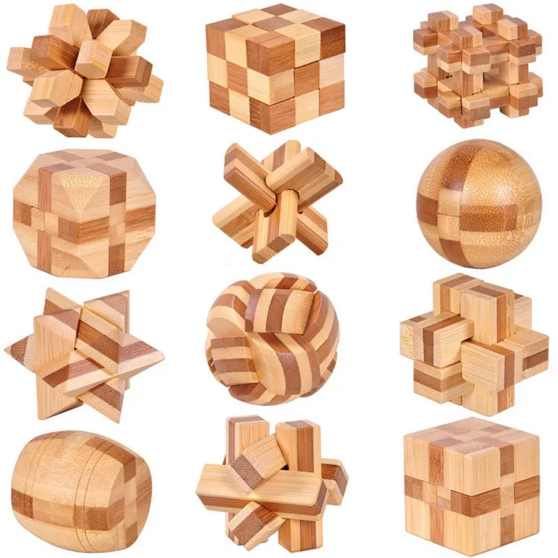 Holz Kong Ming Lock 3D Puzzle Montessori Spielzeug Kinder-Yabubest - Home & More