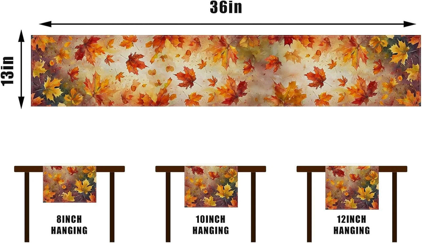 Herbst Ahornblatt Tischläufer Erntefest Bauernhaus Deko für Küche Zuhause