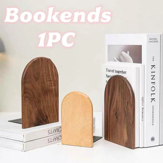 Natur Holz Buchstützen rutschfeste Verdickte Desktop Bücherregal