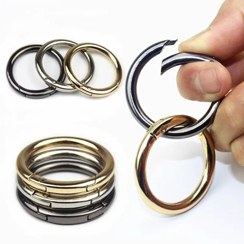 10/50 Stück Metall O-Ring Federverschlüsse runde Karabiner für Schmuck