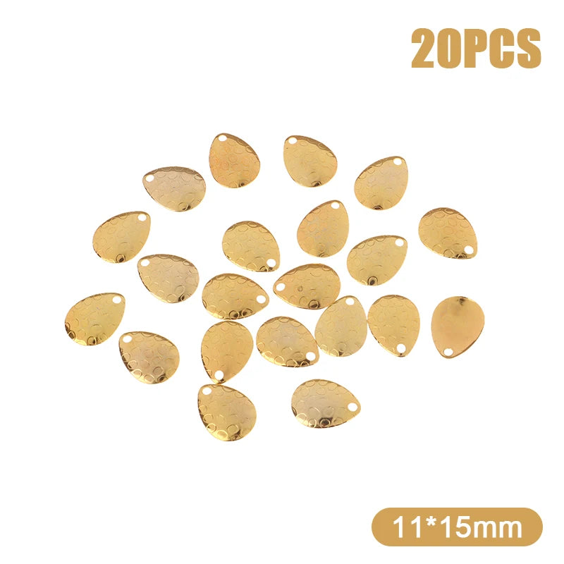 20 Metall Angeln Spinner Klingen Wassertropfenform 5.5g für Harte Köder