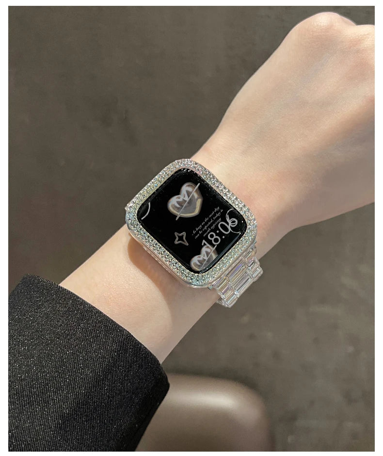 Transparentes Acryl-Uhrenarmband mit Faltschließe für Smartwatches