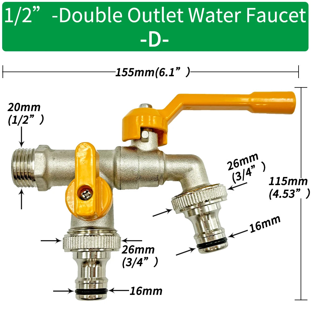 Metall-Gartenschlauch Adapter für Wasserhähne 1/2 Zoll Anschluss - Yabubest - Home & More