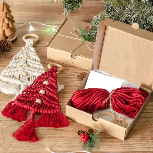 DIY Makramee Weihnachtsbaum Set handgefertigte Wanddekoration