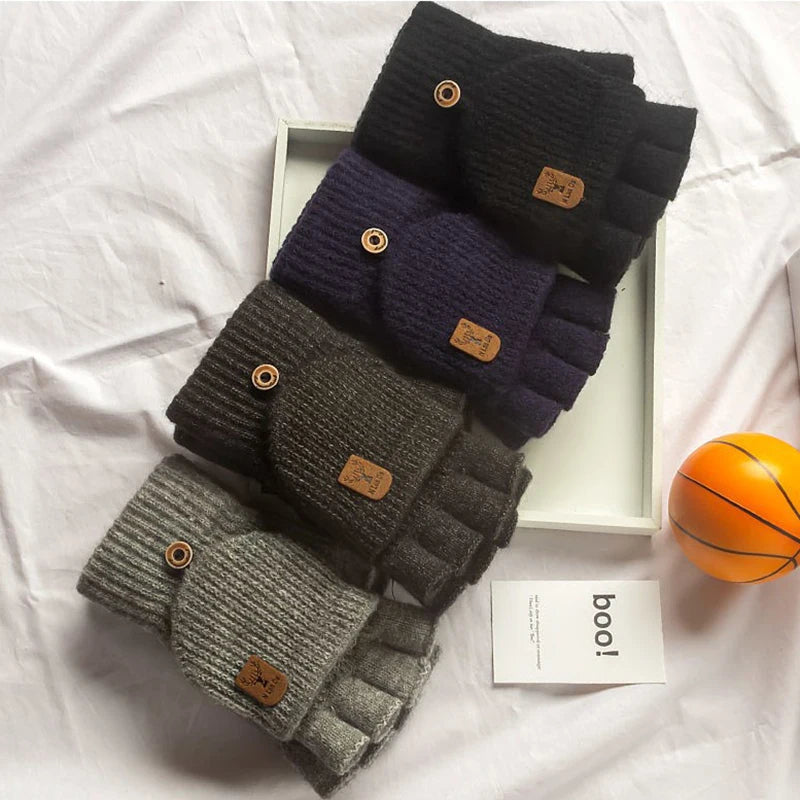 Gestrickte fingerlose Touchscreen Handschuhe für Winter unisex warm