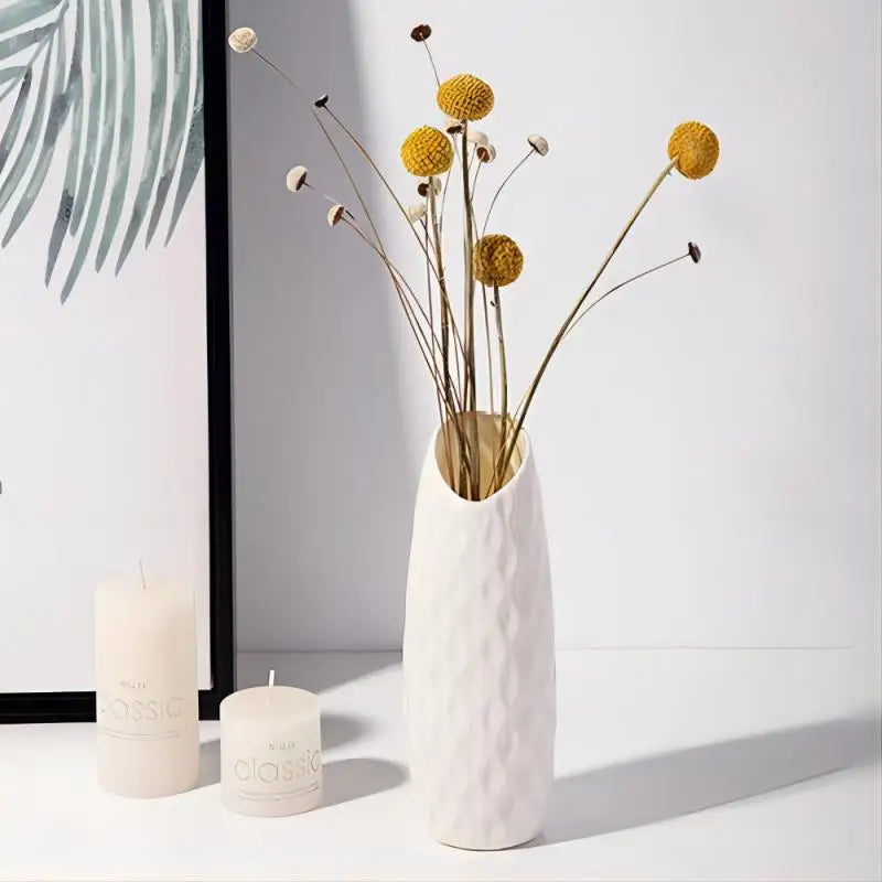 Kleine Kunststoff Vase Nordic Stil Weiß Rutschfest Für Wohnzimmer Deko