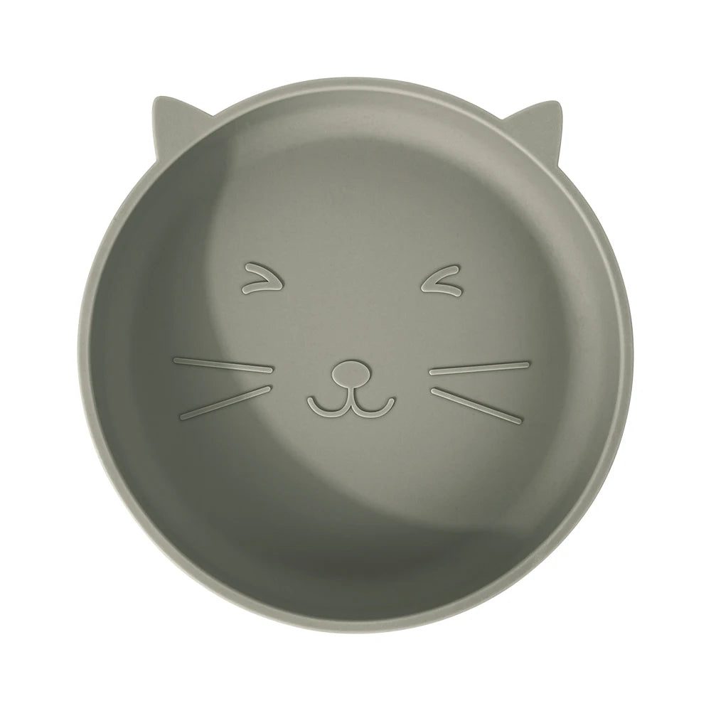 Silikon Baby Teller Saugplatte Katze Form BPA frei kindgerechtes Geschirr