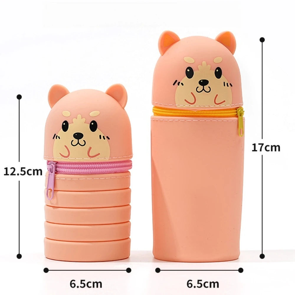 Faltbarer Stifthalter aus Silikon in niedlicher Tierform, praktisch und kreativ