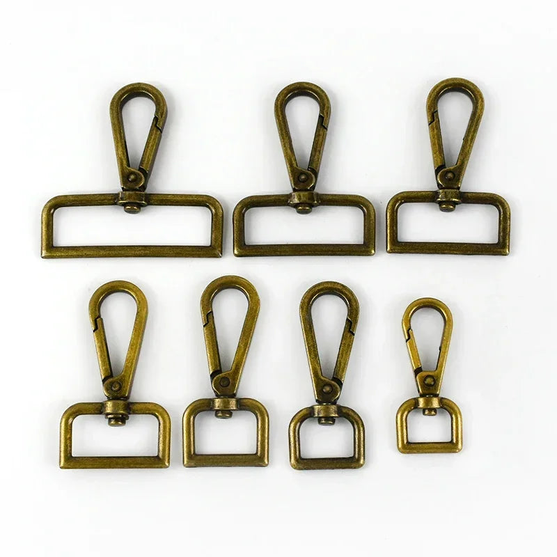 5er Set Metall Schnallen 16-50 mm mit drehbarem Karabinerverschluss für Taschen