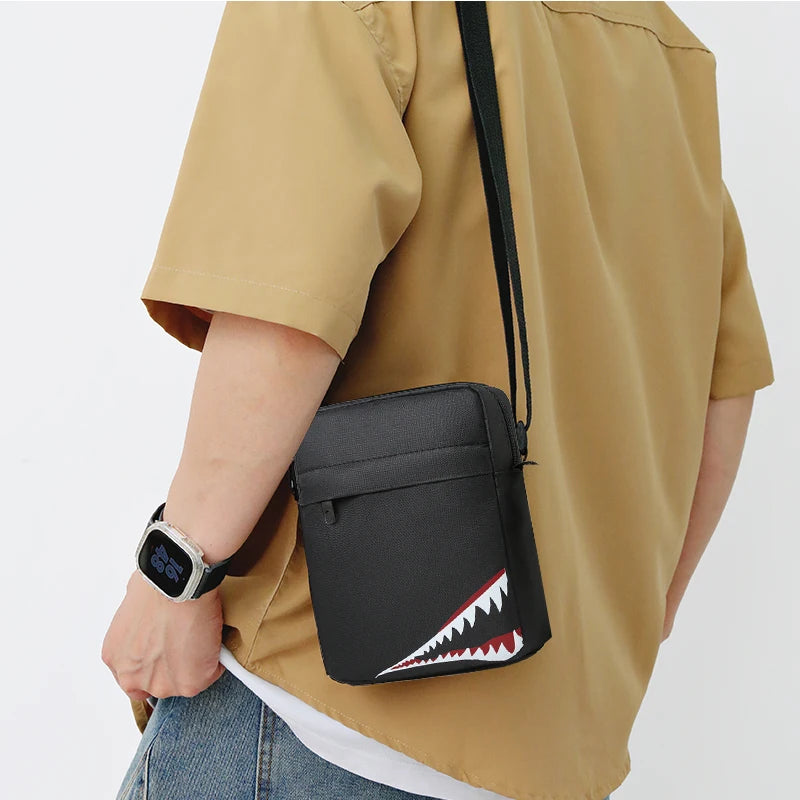 Unisex Nylon-Umhängetasche mit verstellbarem Riemen für Alltag - Reisen