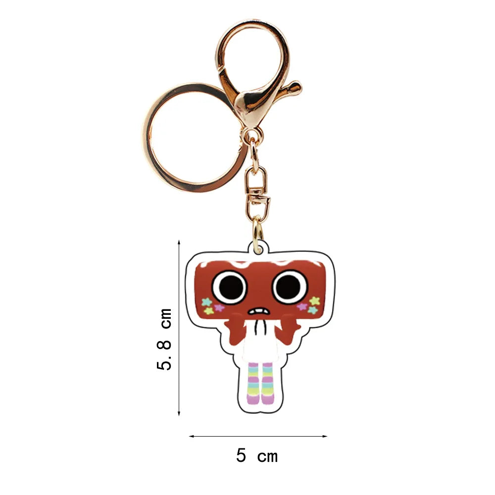 Acryl Schlüsselanhänger 6 cm mit antik goldener Eisenlegierung Unisex