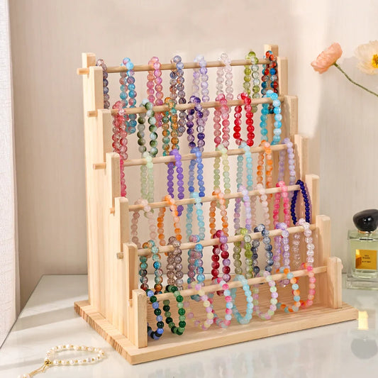 Abnehmbarer Schmuckhalter aus Holz mit 2 bis 6 Etagen