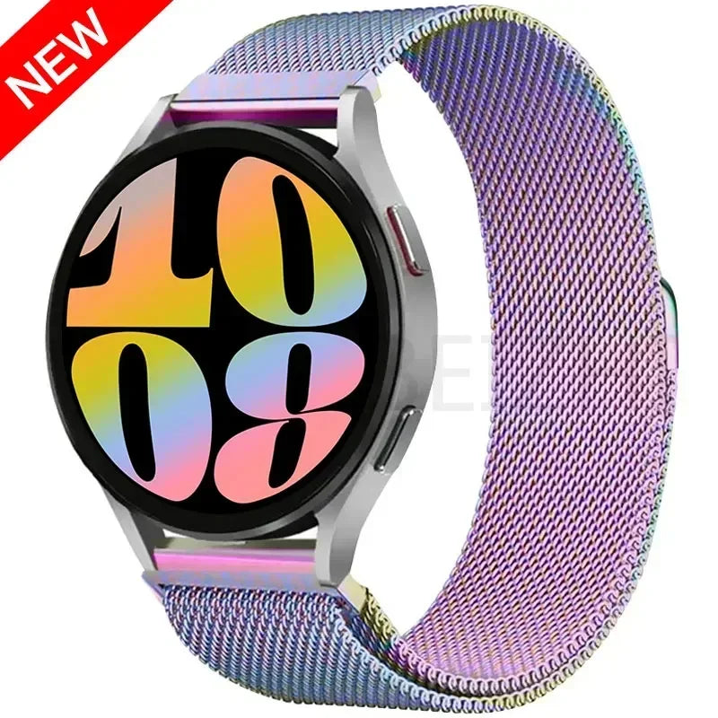 Elegantes 20/22mm Milanese Loop Magnetarmband aus Edelstahl – Unisex - Verstellbar