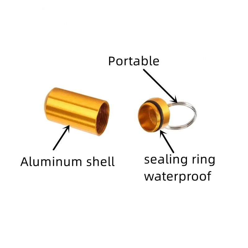 Wasserdichte Mini Pillendose aus Aluminium für Reisen und Alltag