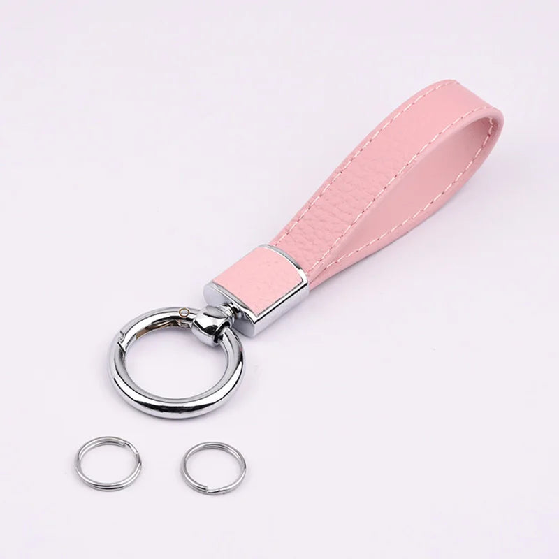 Luxuriöser Schlüsselanhänger aus PU-Leder mit goldfarbener Metall-Schnalle, 13,6 cm