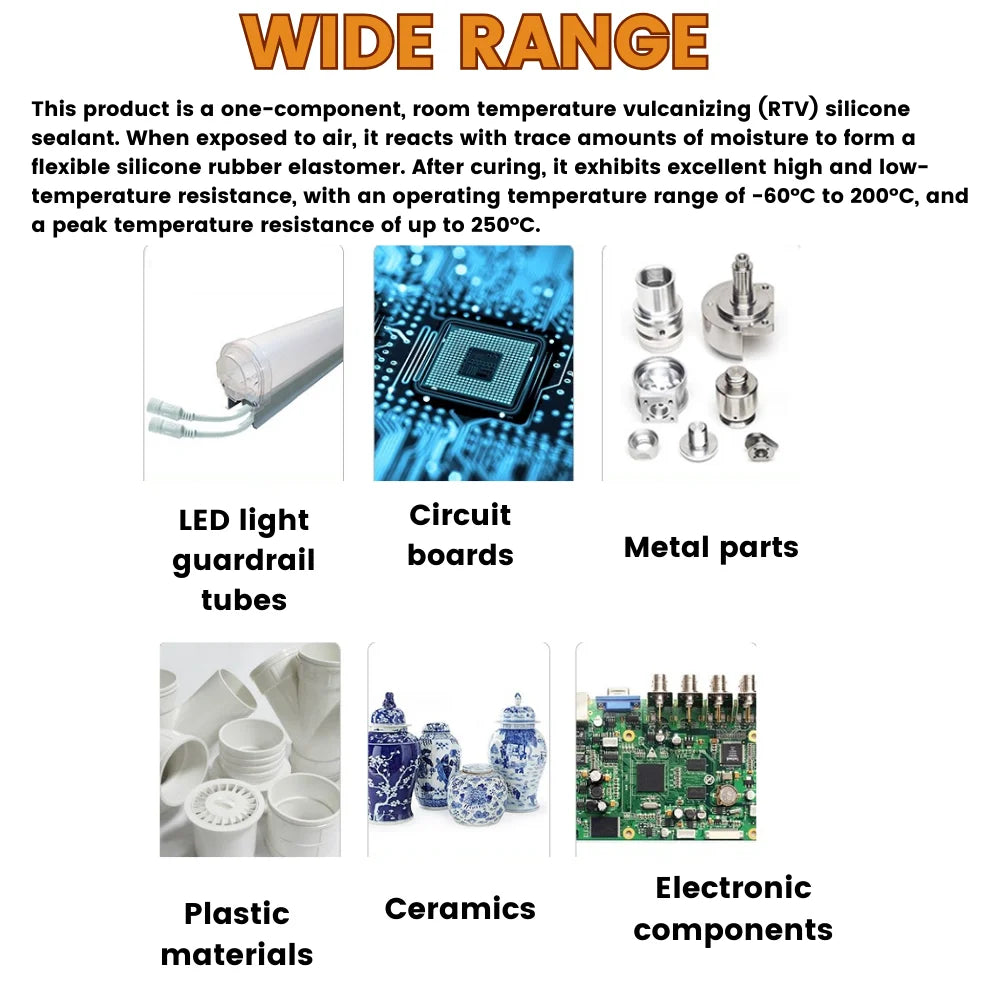Silikon Dichtungskleber 45g in Schwarz Weiß Transparent für Elektronik