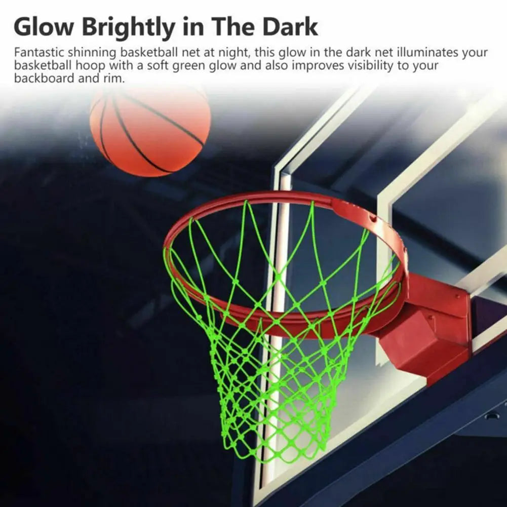 Leuchtendes Nylon Basketballnetz Grün – Sichtbar - Robust fürs Nachtspiel