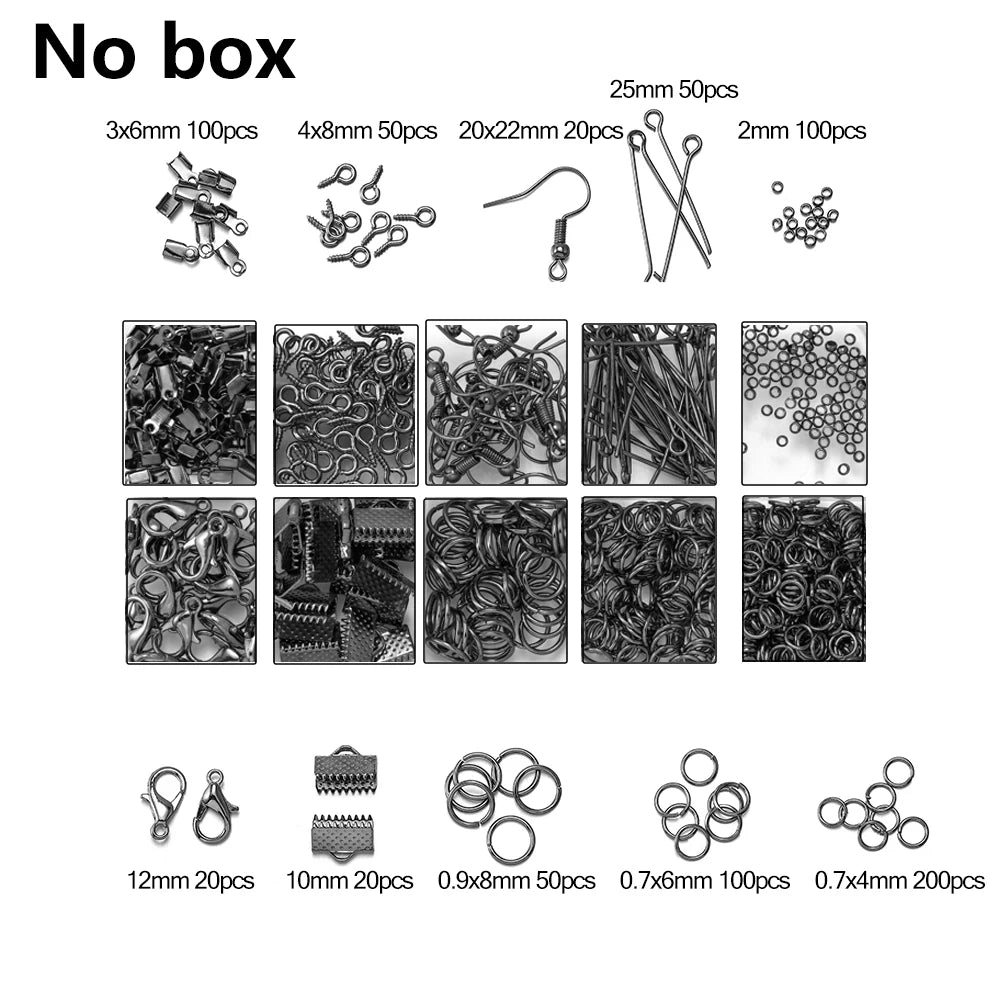 Schmuck Bastelset Karabiner Biegeringe Ohrhaken für DIY Projekte