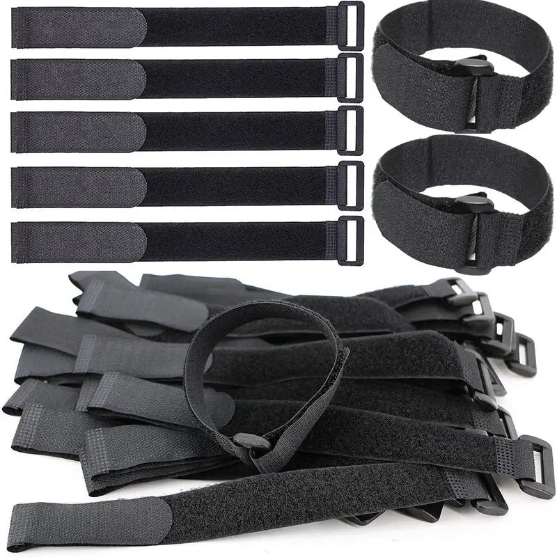 Wiederverwendbare Kabelbinder aus Nylon 5/10 Stück verstellbar schwarz