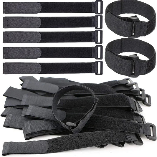 Wiederverwendbare Kabelbinder aus Nylon 5/10 Stück verstellbar schwarz