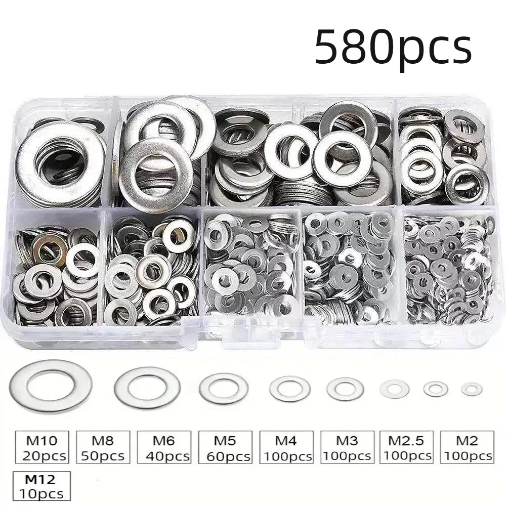 360/580-teiliges Edelstahl Unterlegscheiben Set für Heim und Werkstatt-Yabubest - Home & More