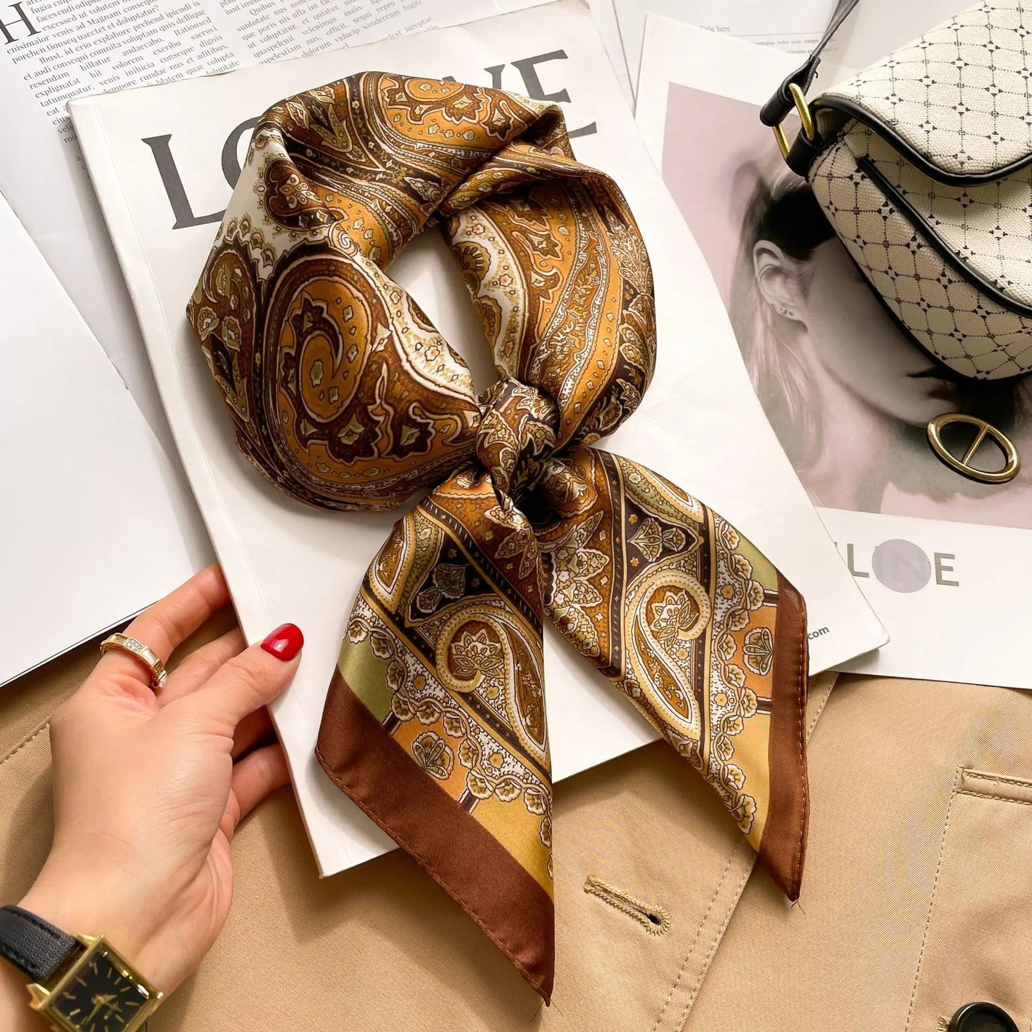 Modischer Hahnentritt Quadratschal für Damen – vielseitig tragbar