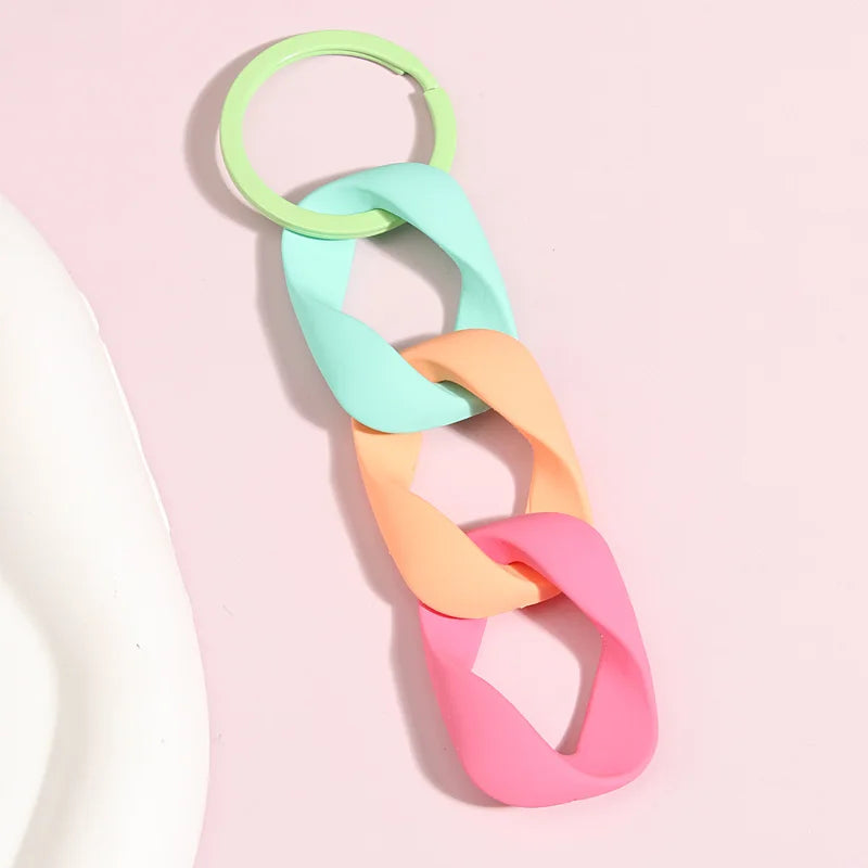 Bunte Acryl Schlüsselanhänger mit O-förmiger Schnalle – Trendiges Accessoire