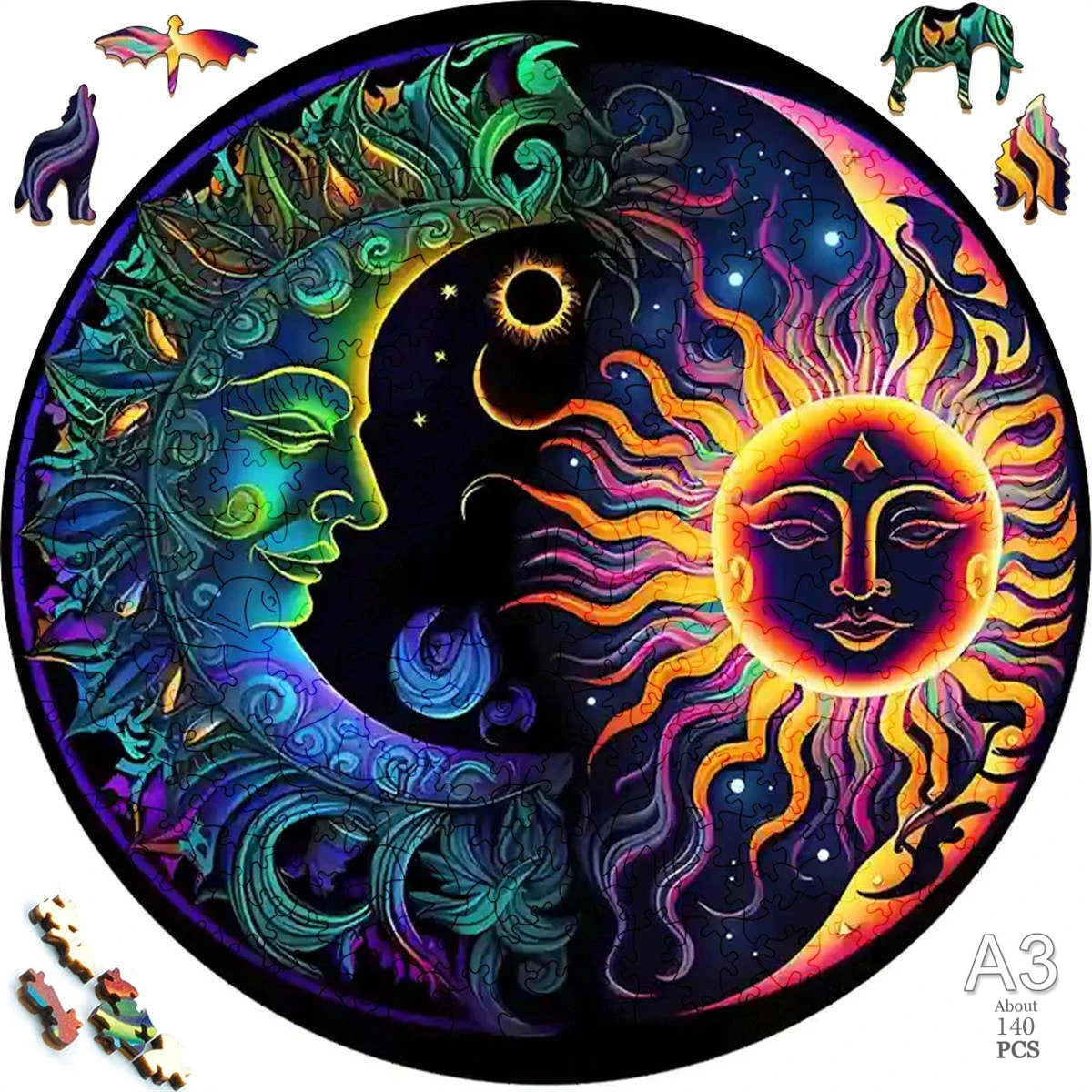 Anspruchsvolles Landschafts Holzpuzzle für Dekoration und Spiel