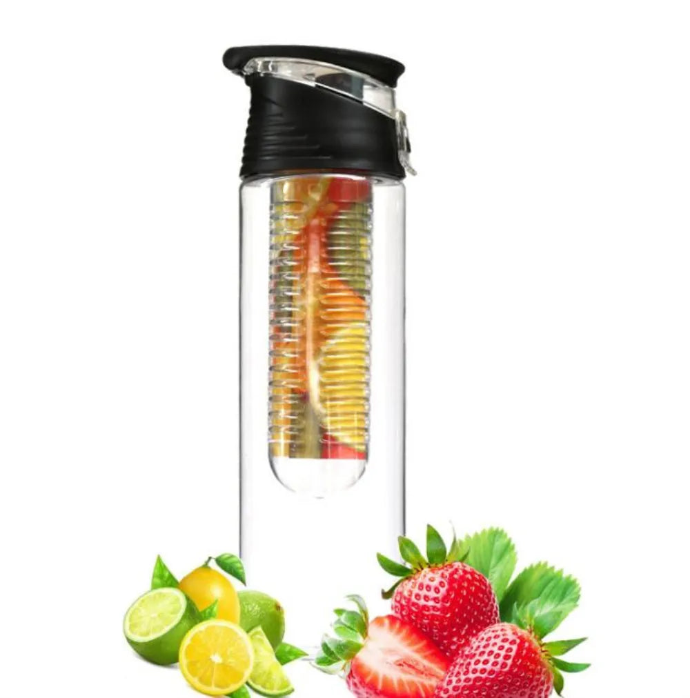 700 ml Trinkflasche mit Fruchteinsatz Sport Wasserflasche Camping Reise
