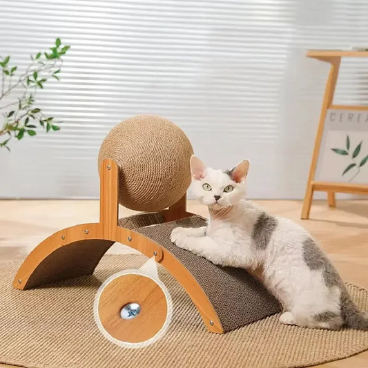 2-in-1-Kratzball für Katzen aus Holz und Sisal-Yabubest - Home & More
