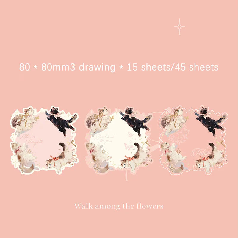 Geprägte Haftnotizen mit Katzenmotiv für kreatives Notieren und Markieren