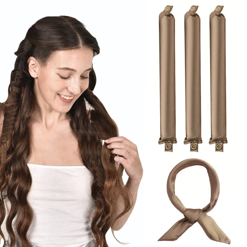 Hitzefreie Satin Lockenwickler für weiche Locken über Nacht – Verschiedene Sets