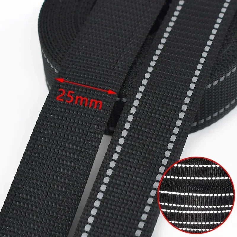 Reflektierendes Nylon Gurtband Meterware 15-38mm für Haustier Rucksack DIY