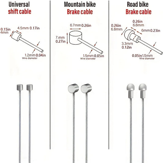 Universal Fahrrad Brems- und Schaltzug Set mit Endkappen