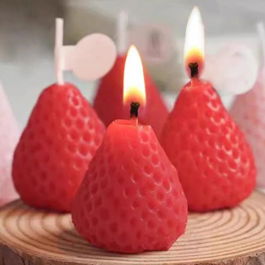 Silikonform 3D Erdbeere für DIY Duftkerzen und Kuchen Backform