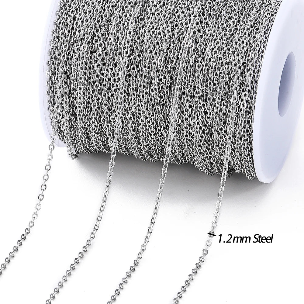 Langlebige Edelstahlkette goldfarben mit Perlen für DIY Schmuck