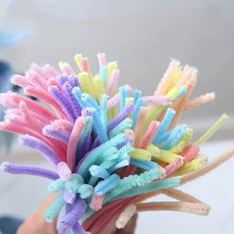 Bunte Plüsch-Stäbchen 30cm 1000 Stück DIY Bastelset für Kinder