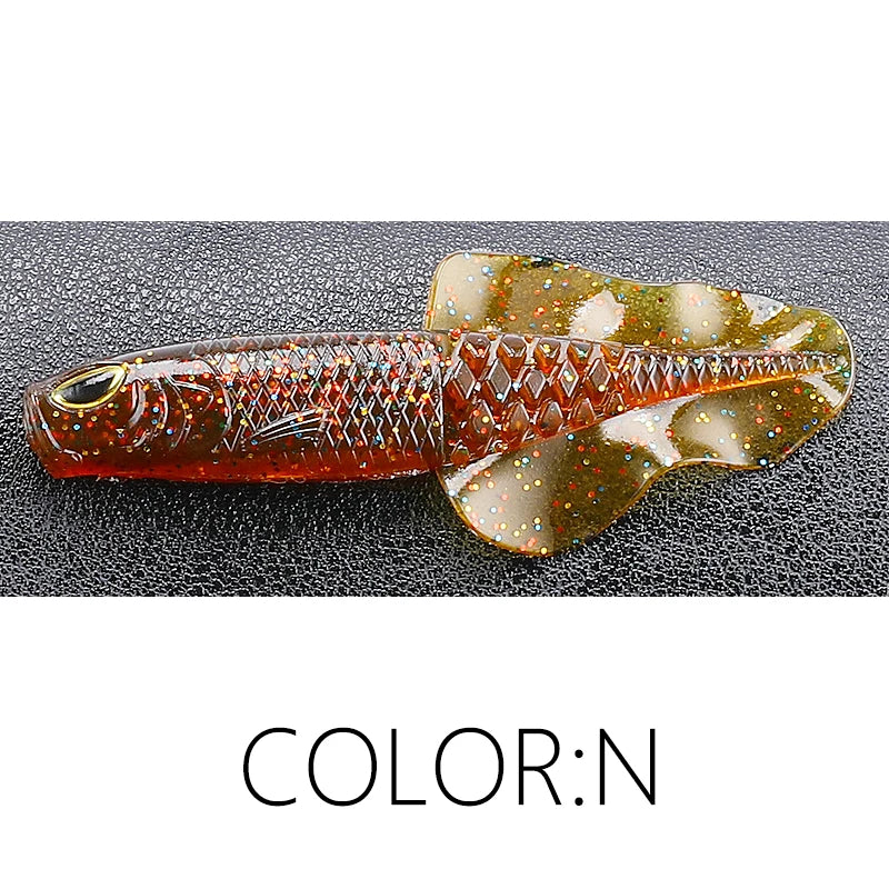 Realistischer Barsch Shad Angelköder mit 3D Augen – Verfügbar 76 mm oder 50 mm