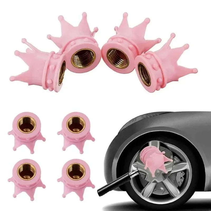 4er Set Kronen Ventilkappen Reifen Ventile Zubehör Dekoration Auto