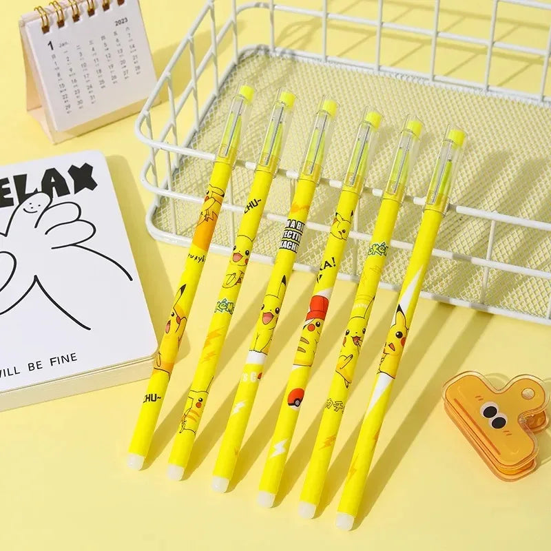 12er Set löschbare Gelschreiber 05 mm niedlich Anime Motiv für Schule