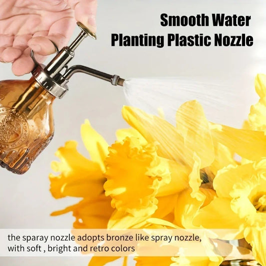 Glas Bewässerungsspray Flasche mit Bronze Pumpe für Zimmerpflanzen