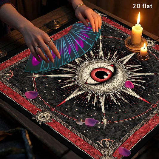 Multifunktionale Tarot Tischdecke mit Allsehendem Auge Muster für Wahrsagerei und Dekor