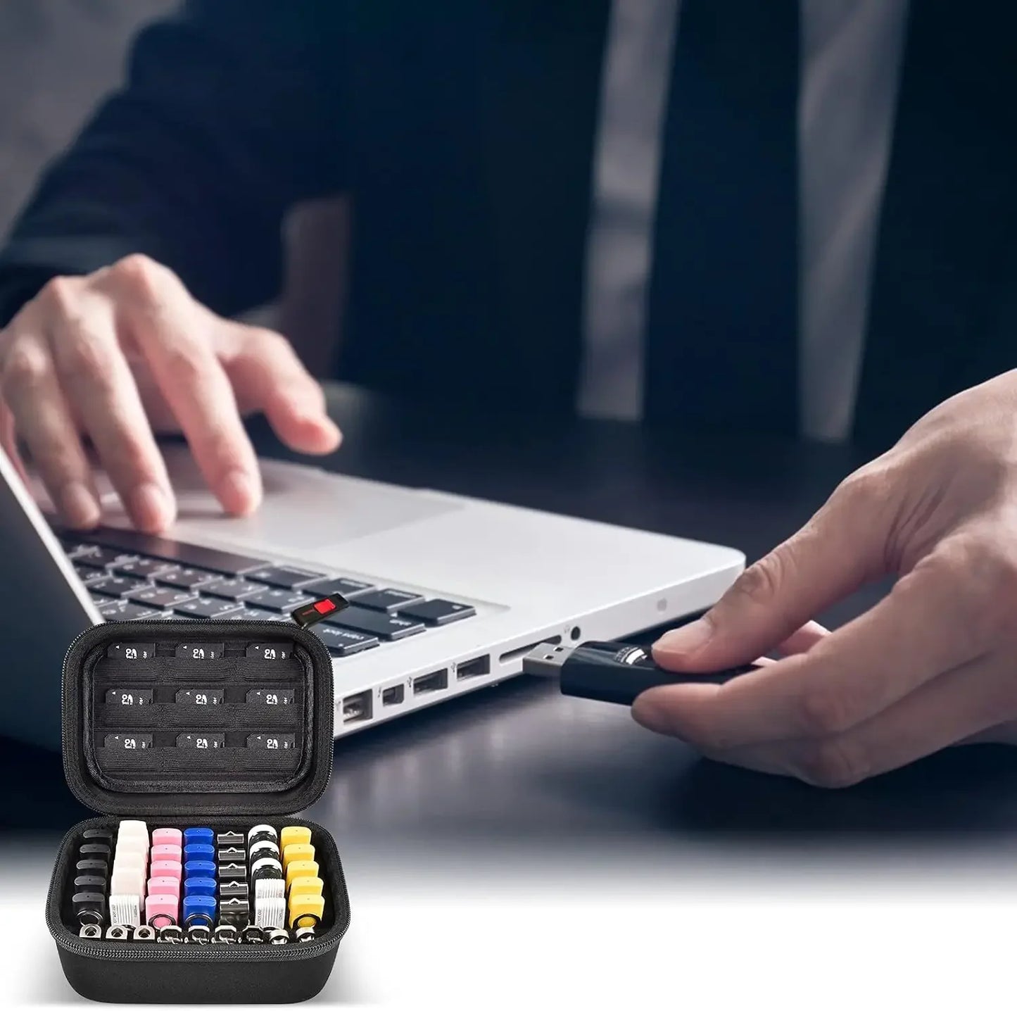 Organizer Tasche für USB Stick SD SDXC SDHC Speicherkarte Aufbewahrung