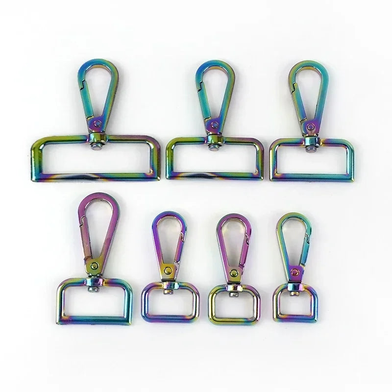 5er Set Metall Schnallen 16-50 mm mit drehbarem Karabinerverschluss für Taschen