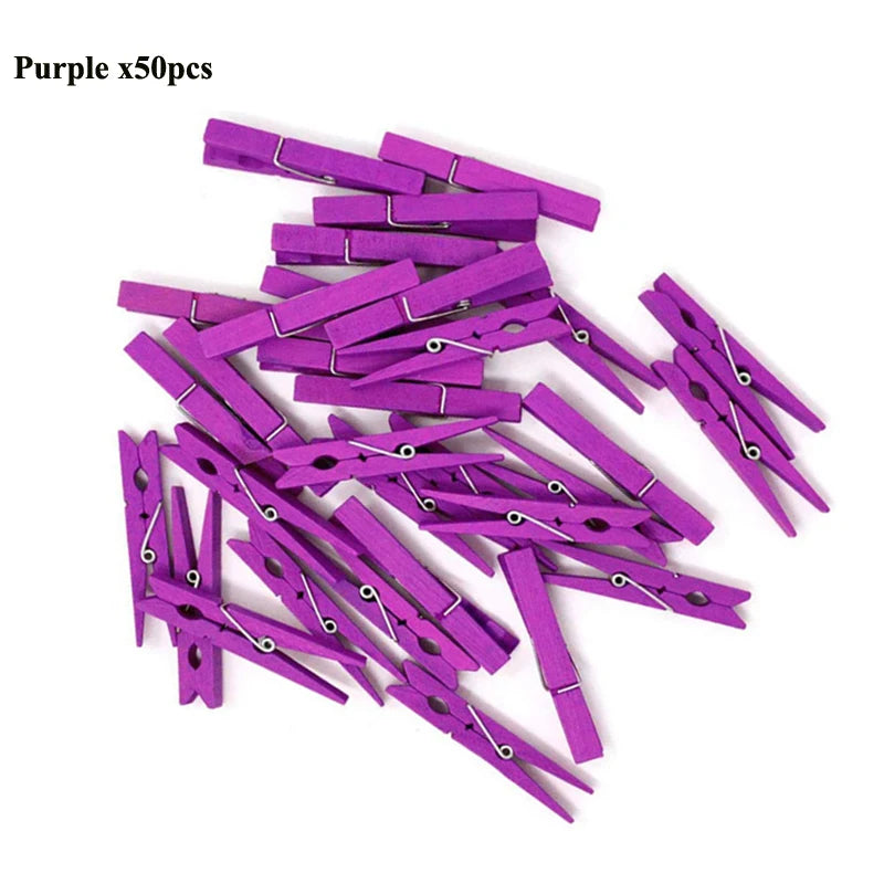 Mini 25mm Holzclips für Fotos & Deko – 50 oder 100 Stück Natur/Mix