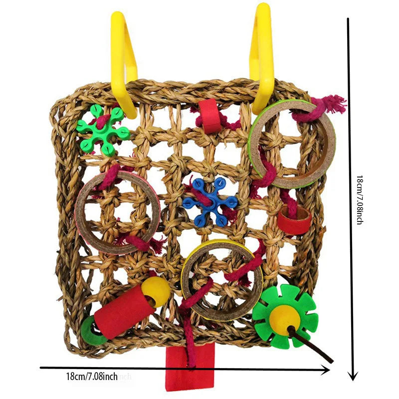 Buntes Vogel Kauspielzeug Holzperlen Acryl für Papagei Nymphensittich