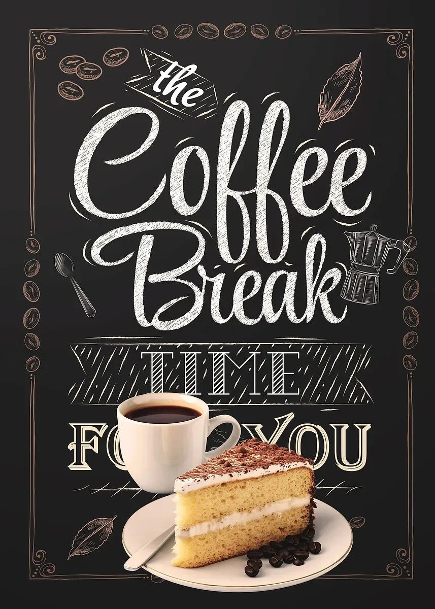 Kaffeetasse Poster Nordic Drucke Kaffee Bäckerei Kuchen Pizza Tafeln Leinwand Malerei Bilder für Cafe Shop Home Küche Dekor
