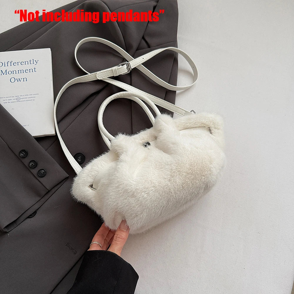 Leichte und vielseitige Plüsch Umhängetasche für Herbst und Winter